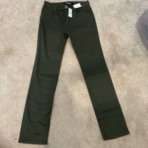 NWT women’s express olive green cropped skinny mid rise pants size 4